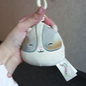 Squishmallows Gray and Cream Keychain Plush